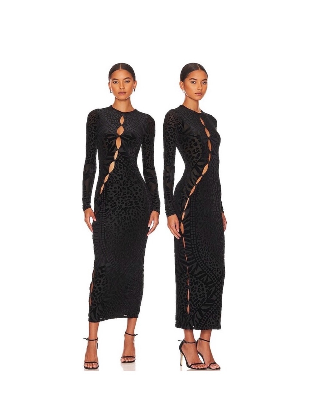 AFRM Jolie Velvet Dress in Animal Print